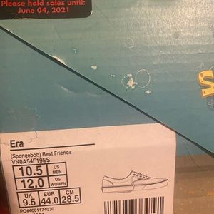 SpongeBob Best Buds Vans size 10.5